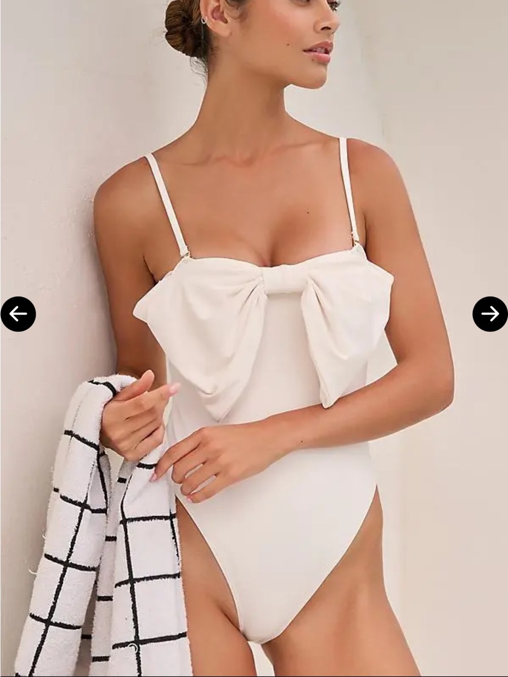 Hutch White One-Piece Swimsuit with Front Bow